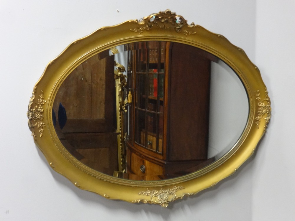 Edwardian Oval Gilt Mirror View V