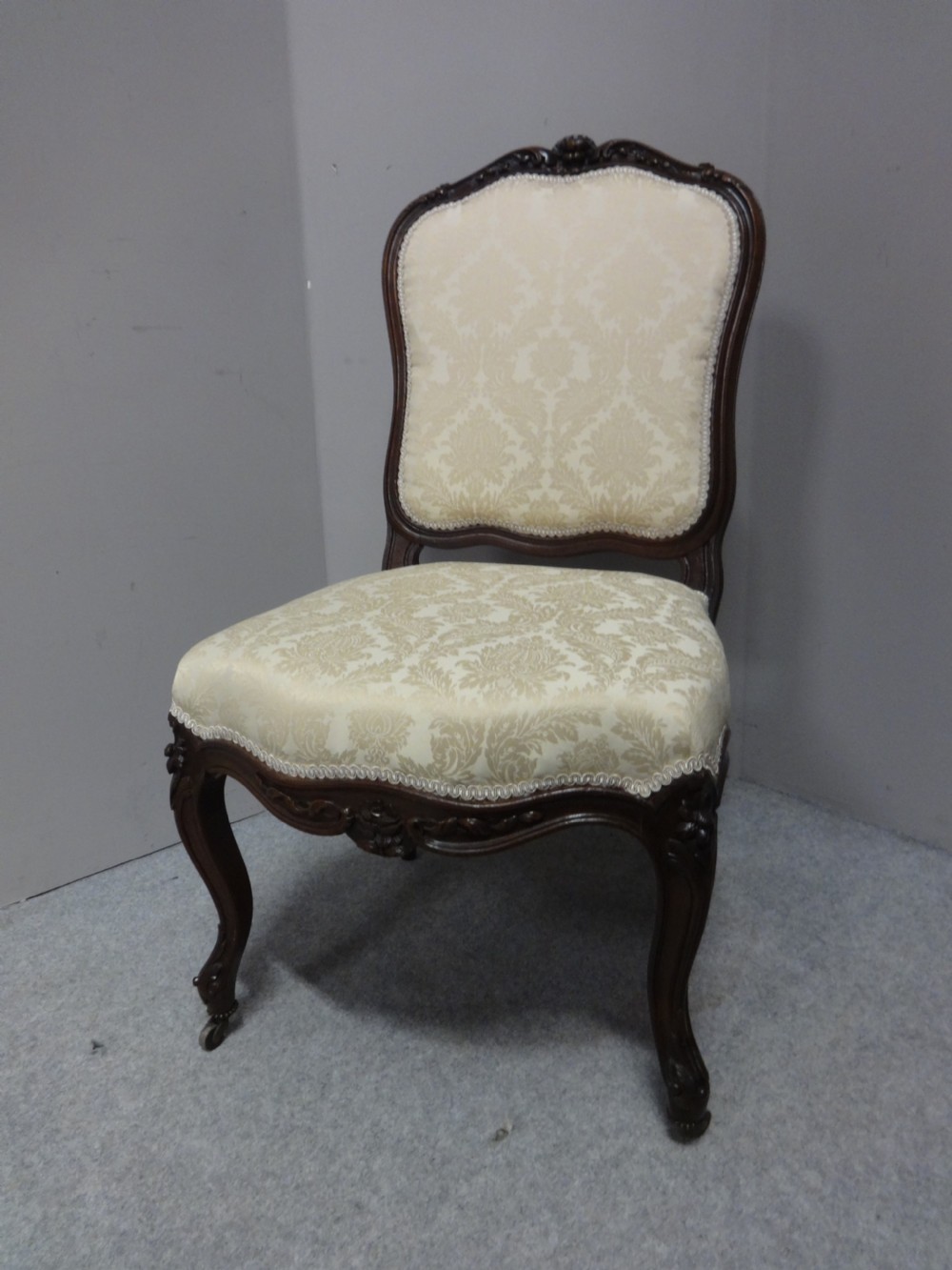 Great Pair French Walnut Side Chairs View III
