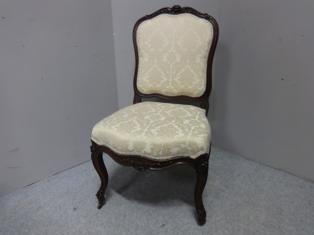 Great Pair French Walnut Side Chairs View IV