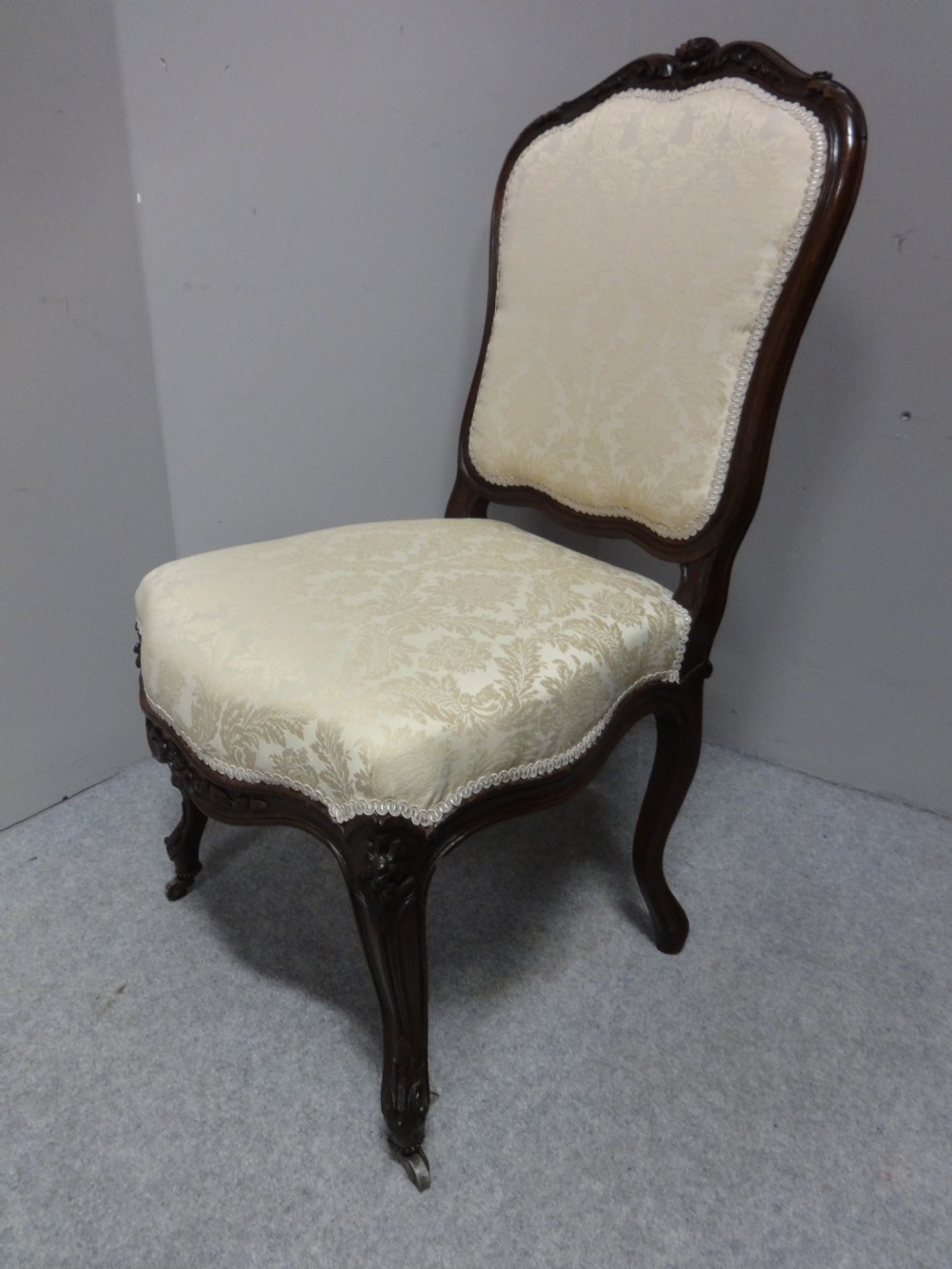 Great Pair French Walnut Side Chairs View VIII