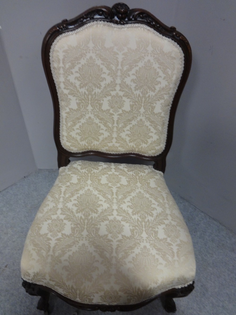 Great Pair French Walnut Side Chairs View X