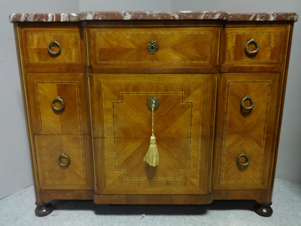 Superb French Tulipwood Inlaid Commode Chest of Drawers