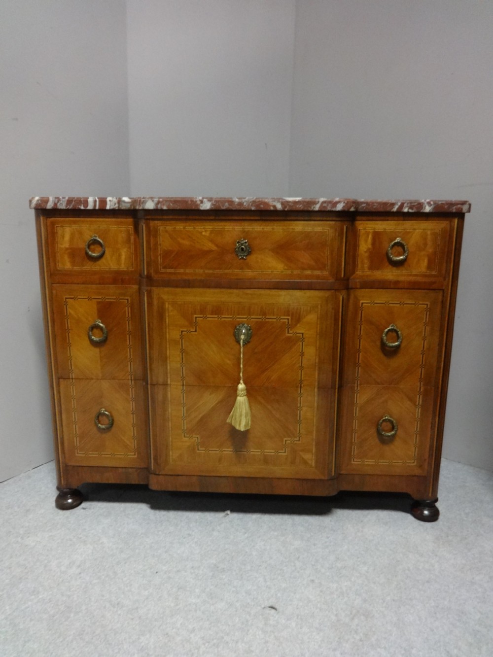 Superb French Tulipwood Inlaid Commode Chest of Drawers View II