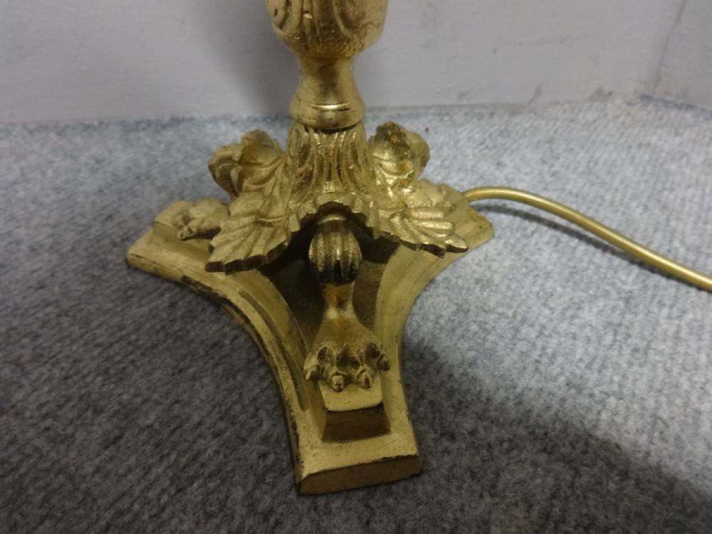 Very Nice Pair Gilt Metal Table Lamps View IV