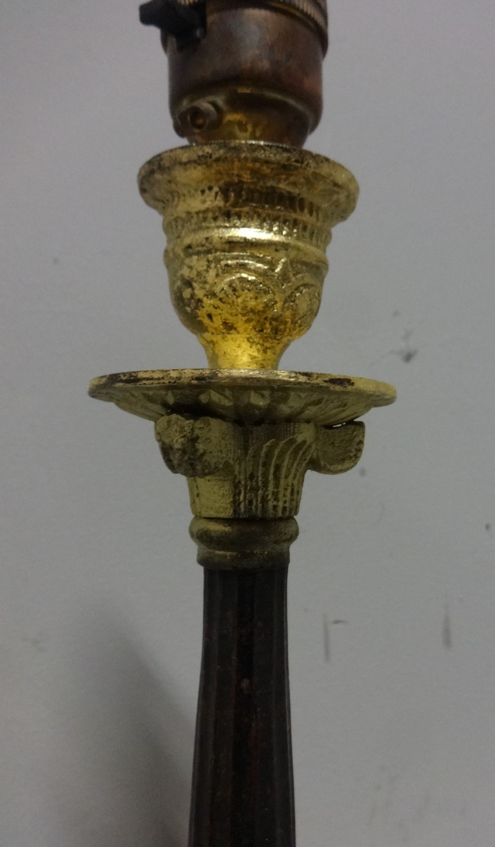 Very Nice Pair Gilt Metal Table Lamps View V