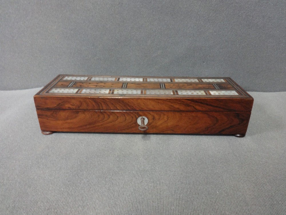 Superb Rosewood Cribbage Games Box (1) View II