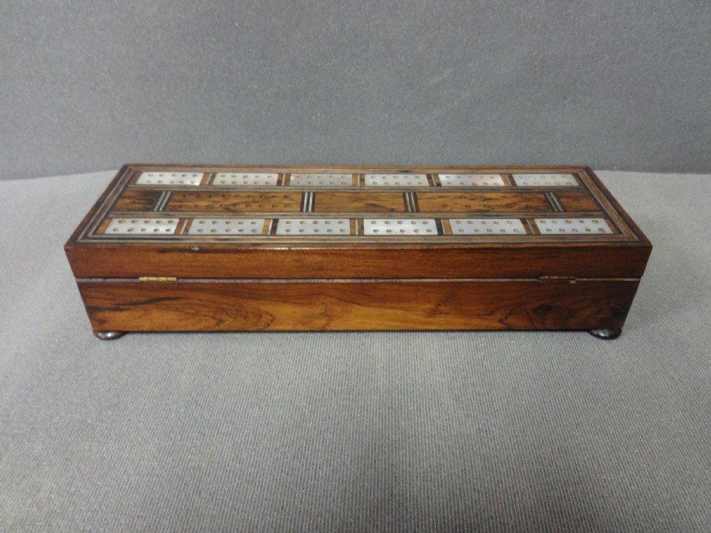 Superb Rosewood Cribbage Games Box (1) View V