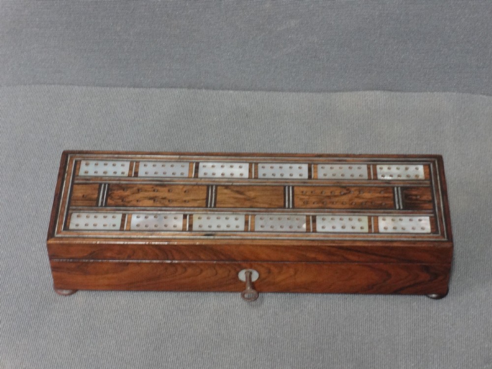 Superb Rosewood Cribbage Games Box (1) View VI