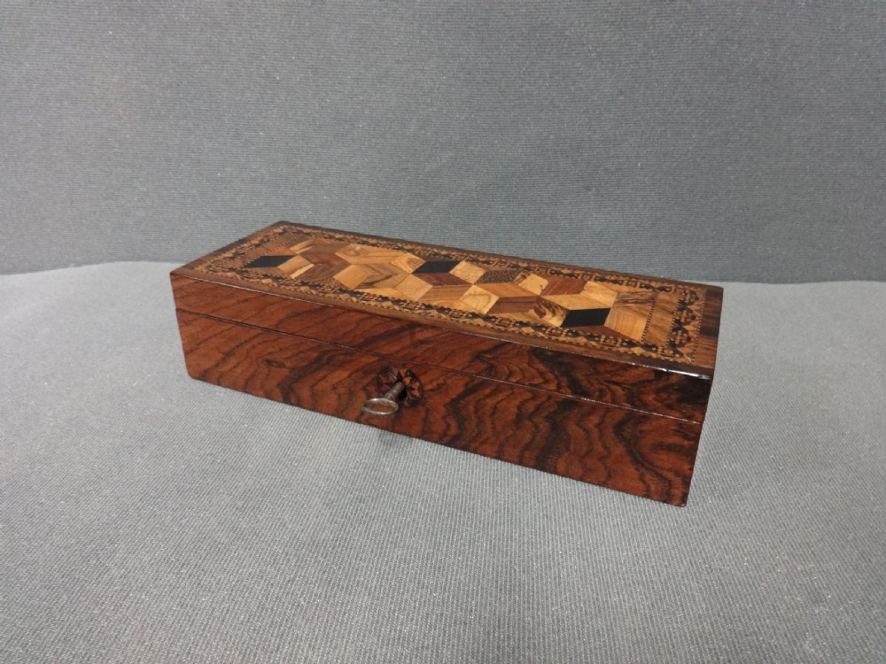 Excellent quality  Rosewood Tunbridge Glove Box