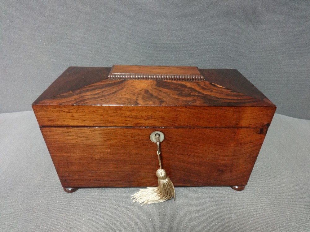 Very Good Regency Rosewood Tea Caddy (3) View II