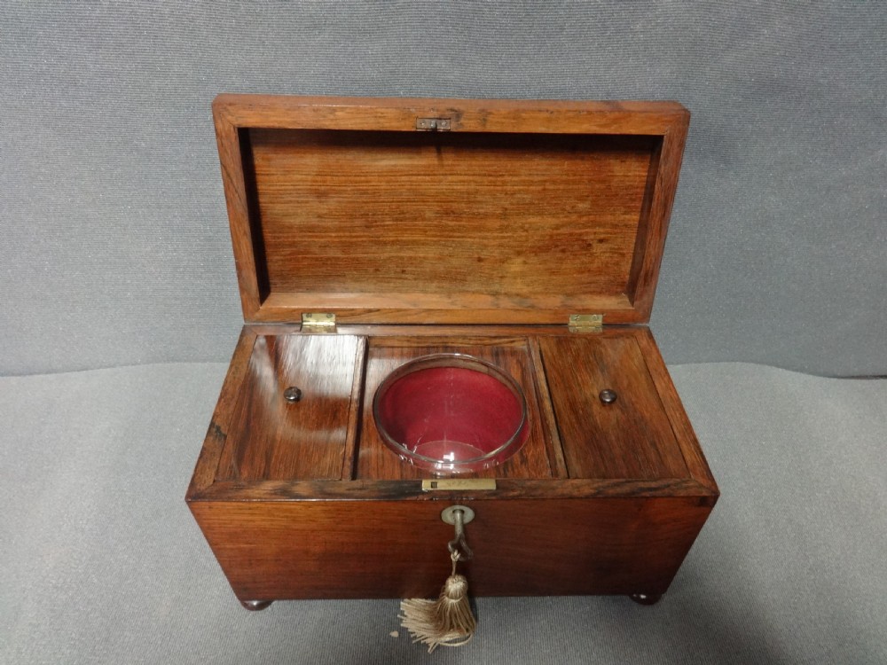 Very Good Regency Rosewood Tea Caddy (3) View VI