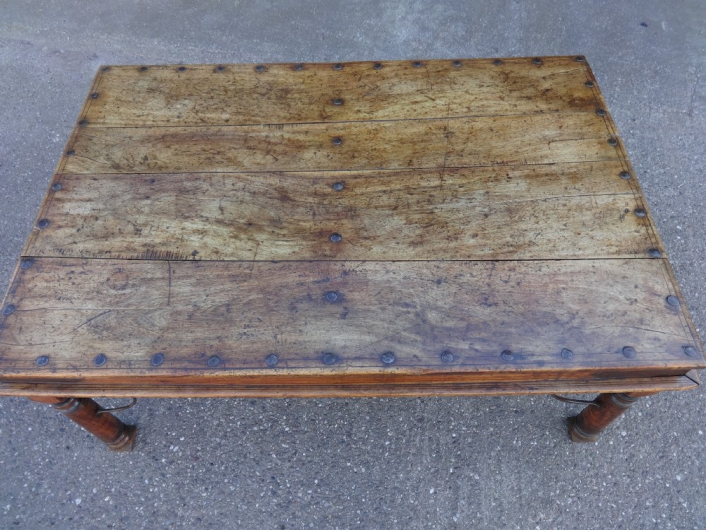 A Superb Iron and Teak  Dining Table View II