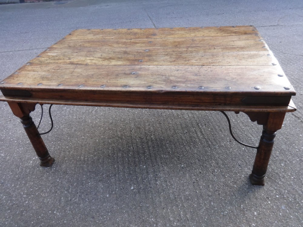 A Superb Iron and Teak  Dining Table View IV