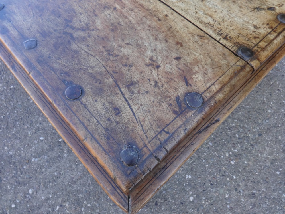 A Superb Iron and Teak  Dining Table View IX