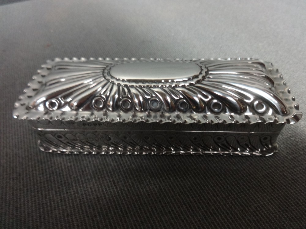 Beautiful Victorian Silver Trinket Box London 1886 View II