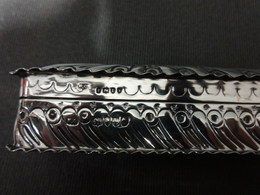 Beautiful Victorian Silver Trinket Box London 1886 View III