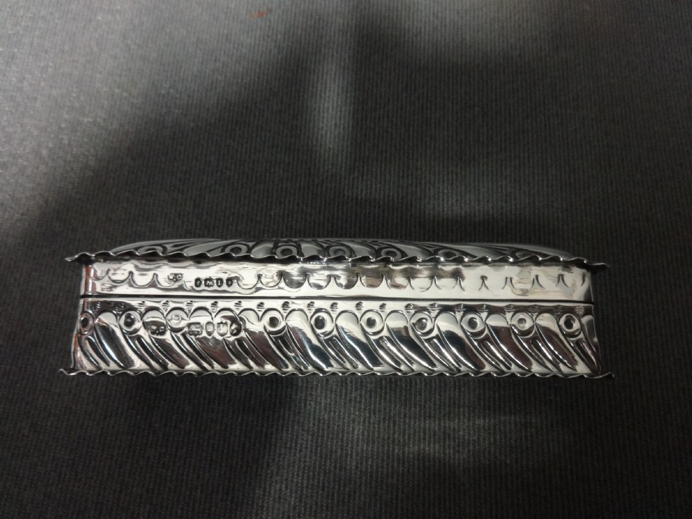 Beautiful Victorian Silver Trinket Box London 1886 View IV