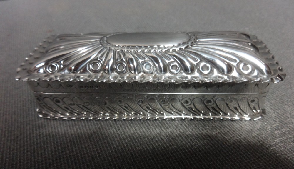 Beautiful Victorian Silver Trinket Box London 1886 View VIII