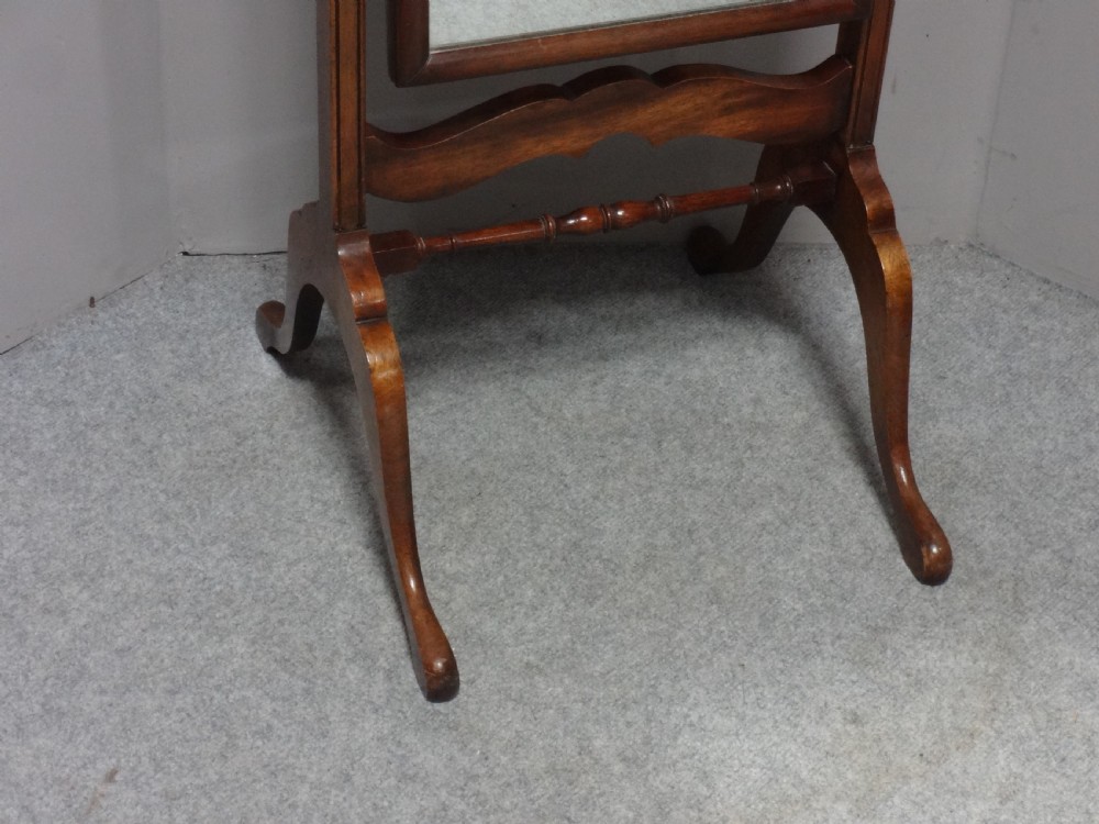 Very Good Walnut Cheval Mirror View II