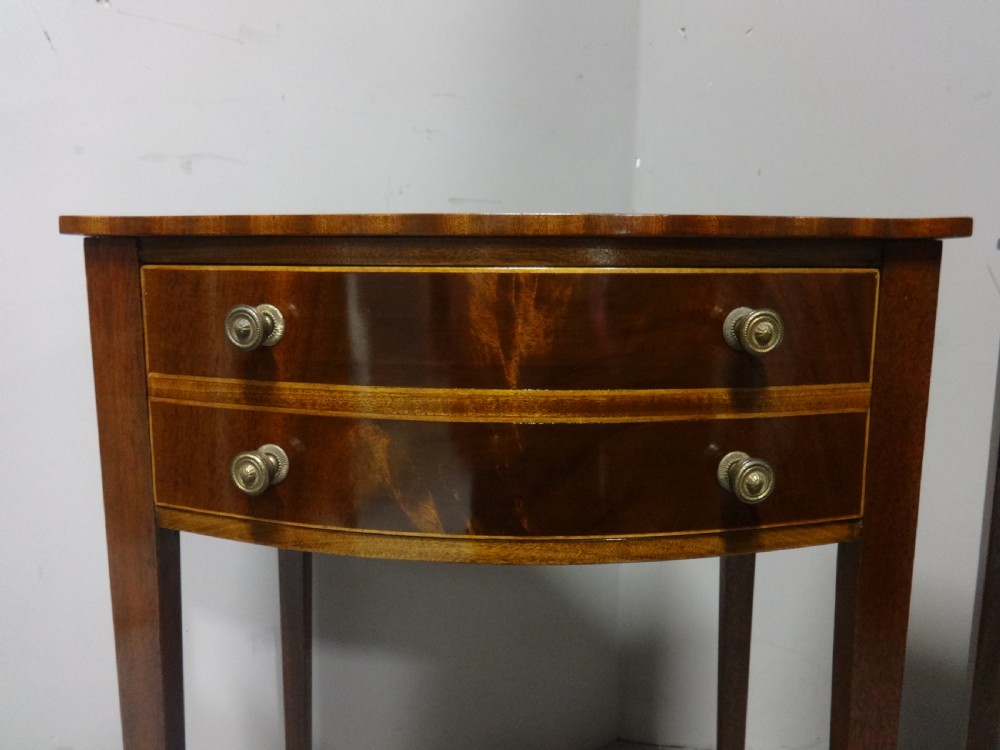 Super Pair Mahogany  Bowed Bedside Chests of Drawers View III