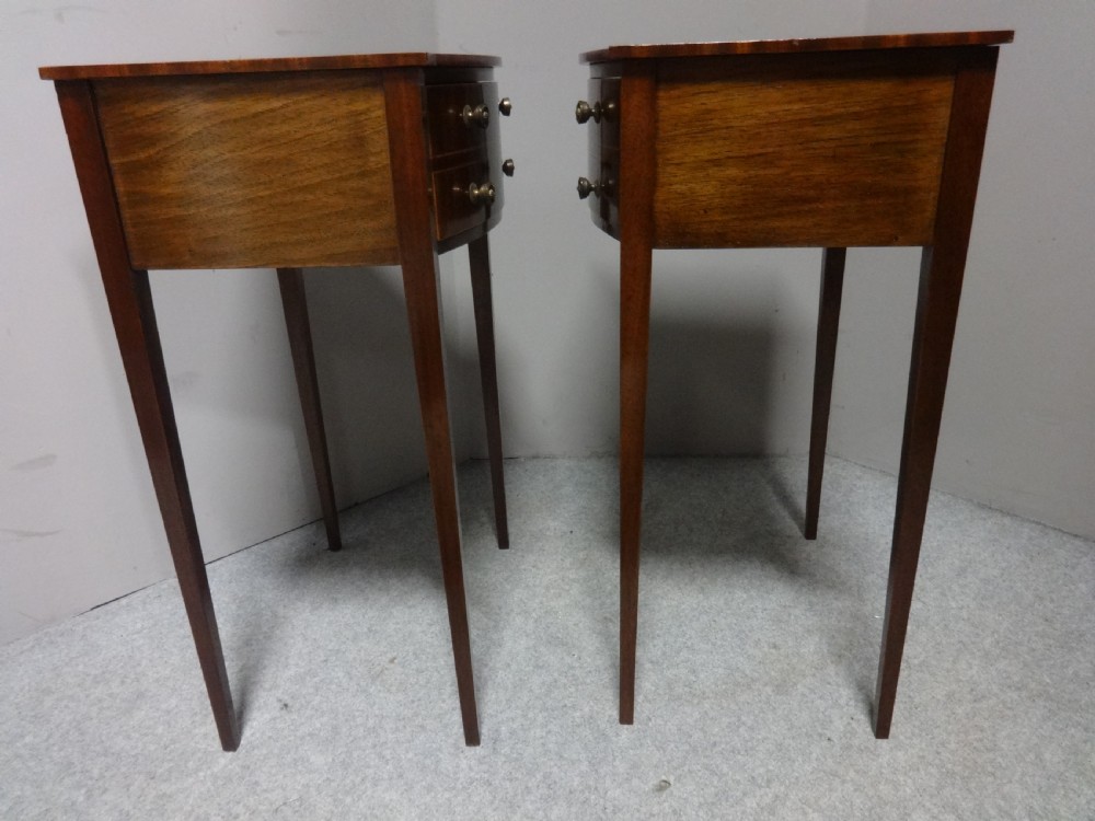 Super Pair Mahogany  Bowed Bedside Chests of Drawers View IV