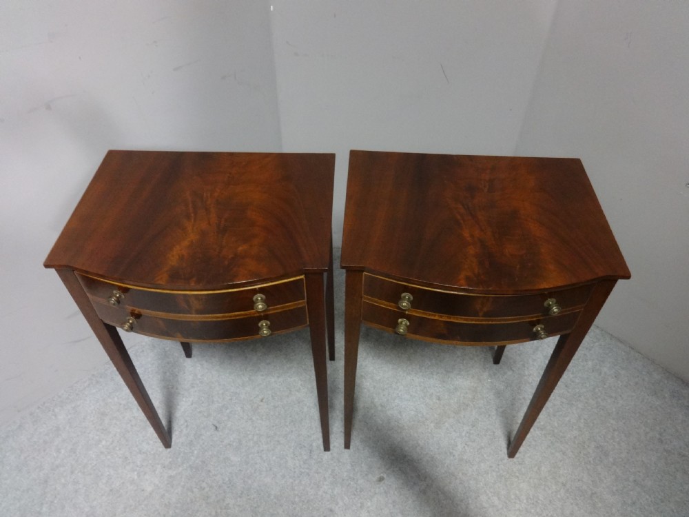 Super Pair Mahogany  Bowed Bedside Chests of Drawers View VI