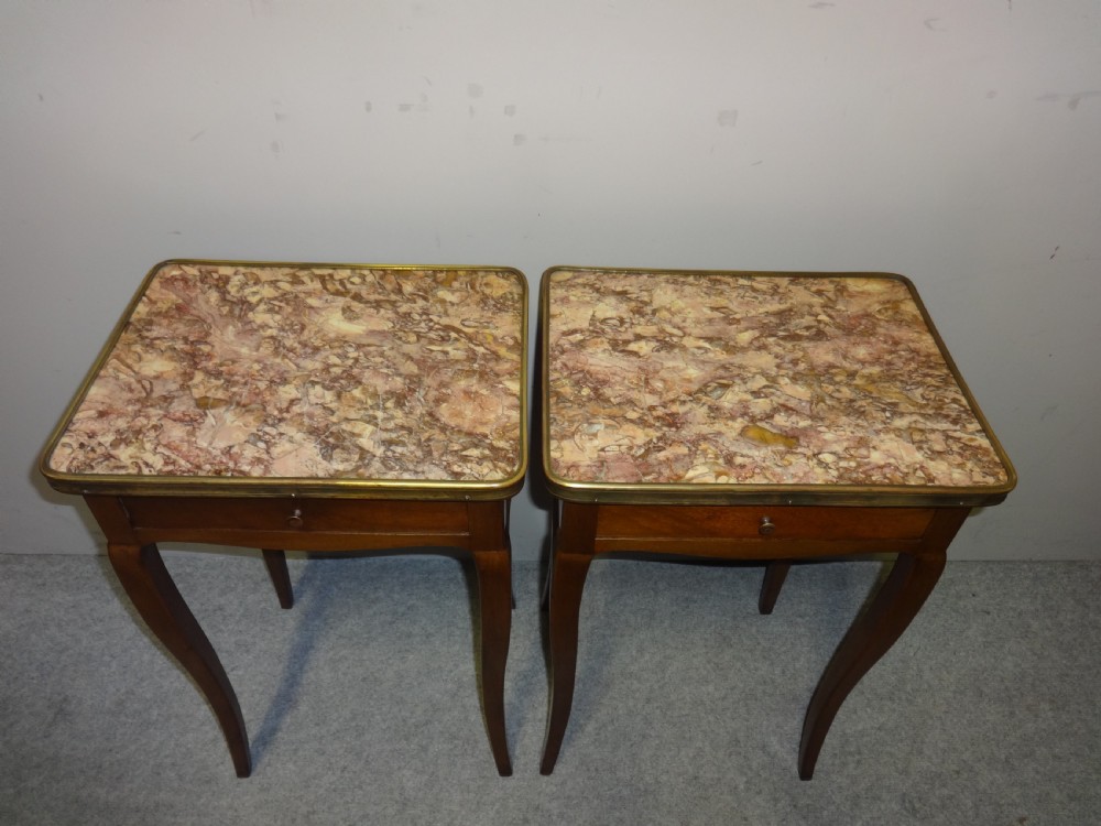 Good Pair Marble Topped Side Tables View IX