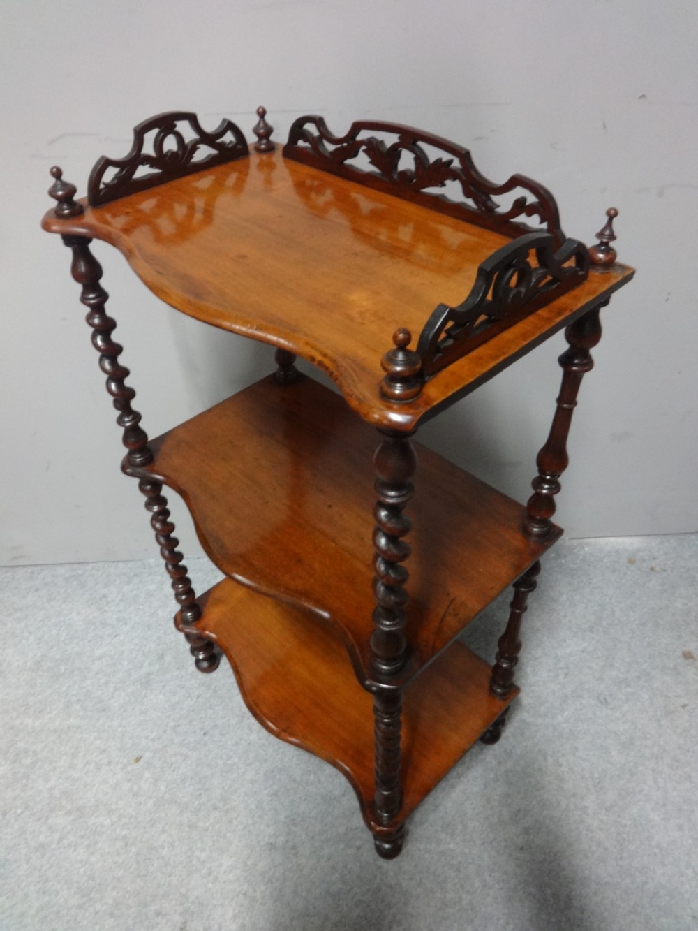 Lovely Turned  Mahogany Stand View V