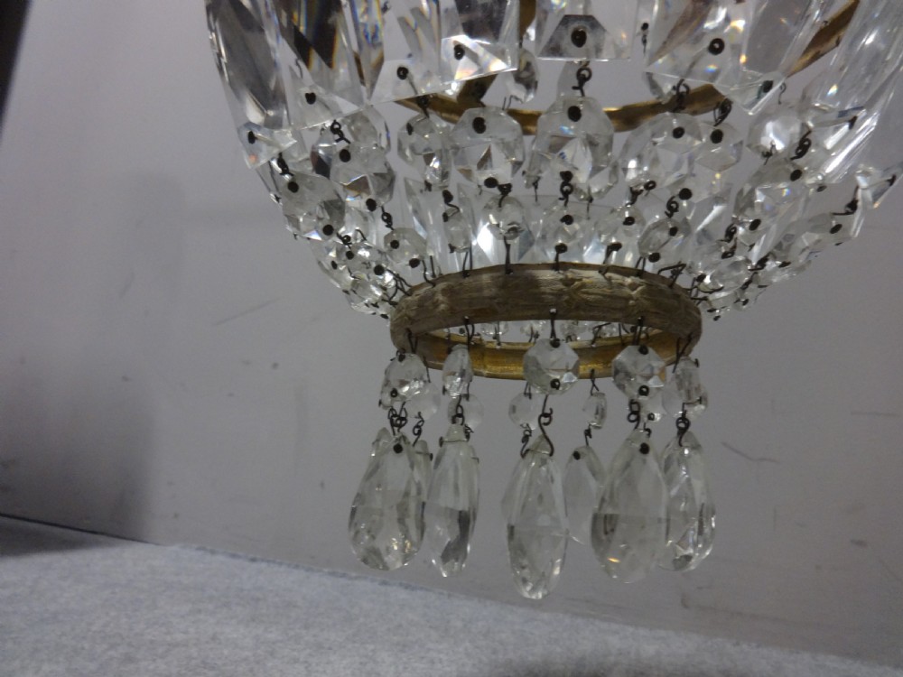Pretty French Gilt and Crystal Chandelier View II