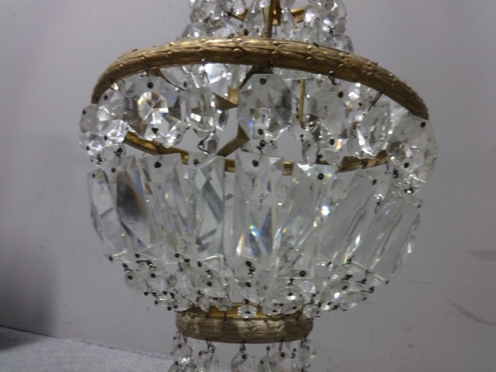 Pretty French Gilt and Crystal Chandelier View III