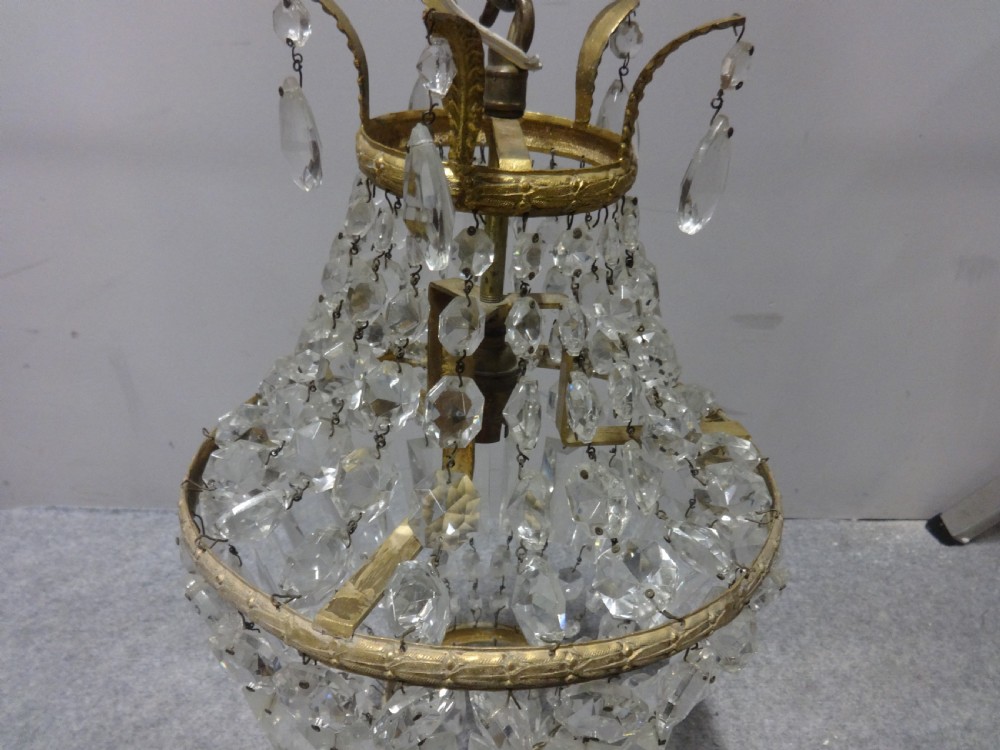 Pretty French Gilt and Crystal Chandelier View V