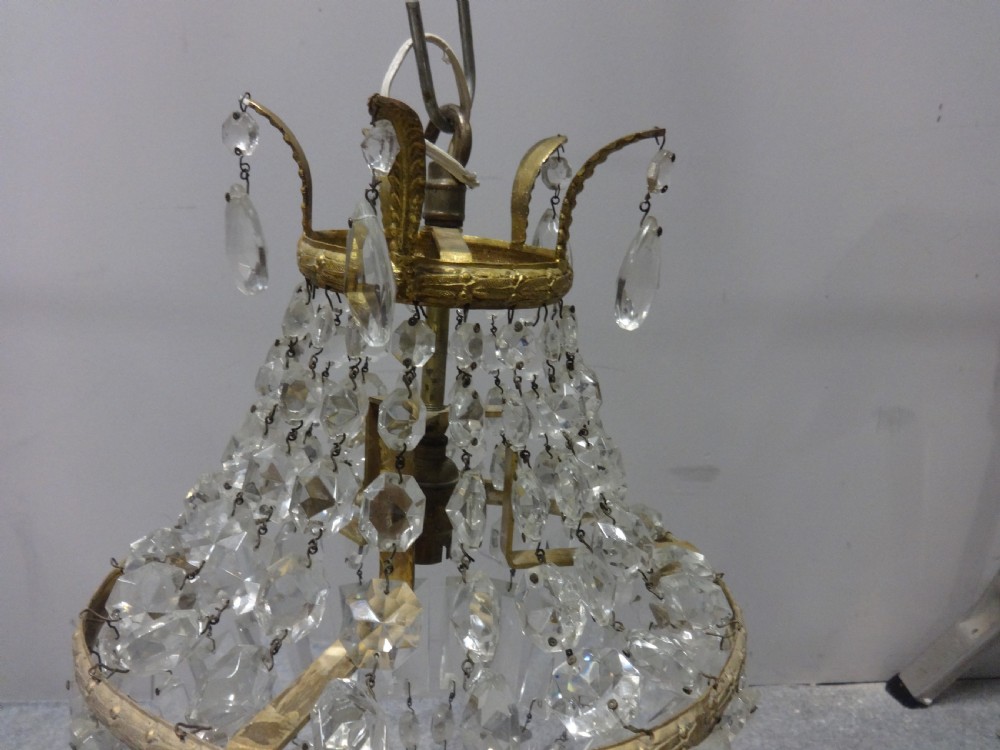 Pretty French Gilt and Crystal Chandelier View VI