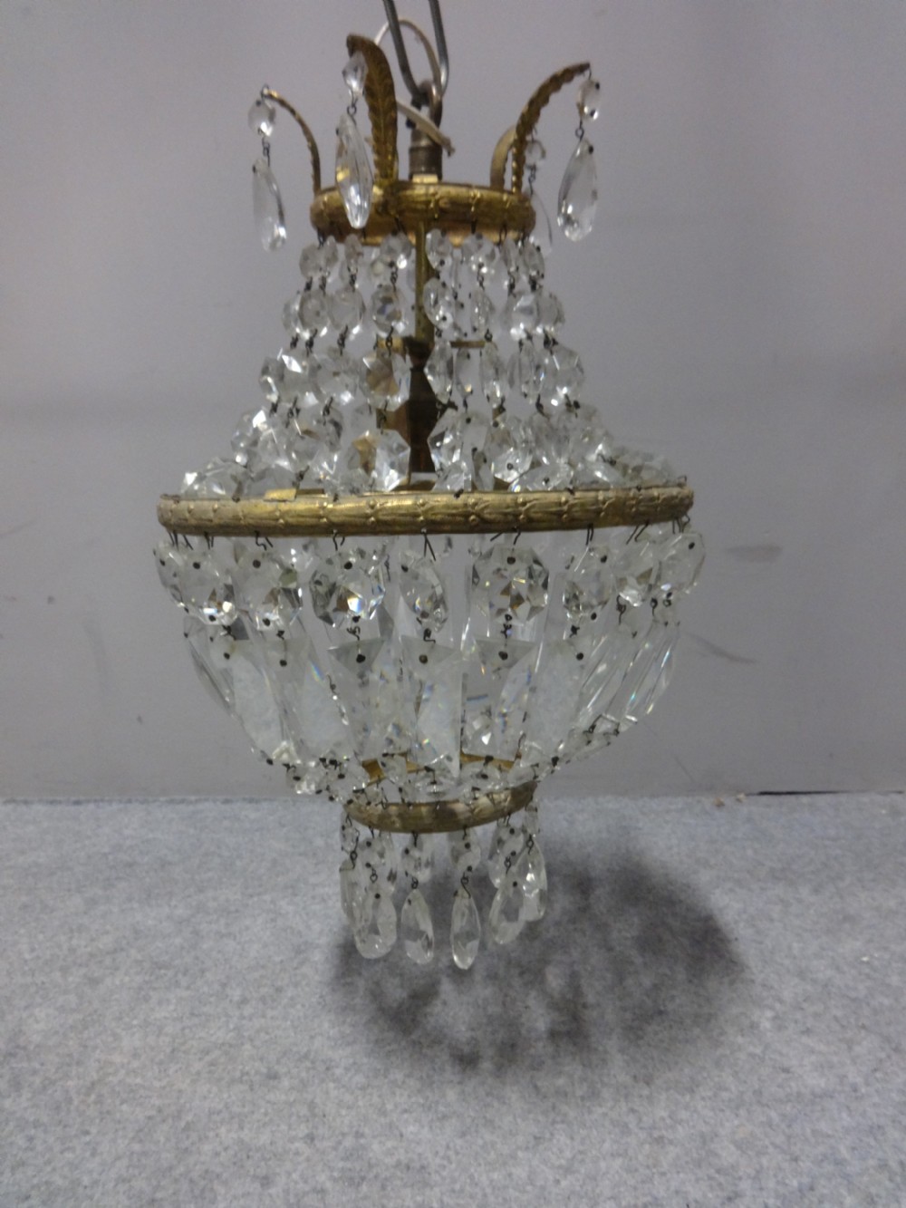 Pretty French Gilt and Crystal Chandelier View VIII