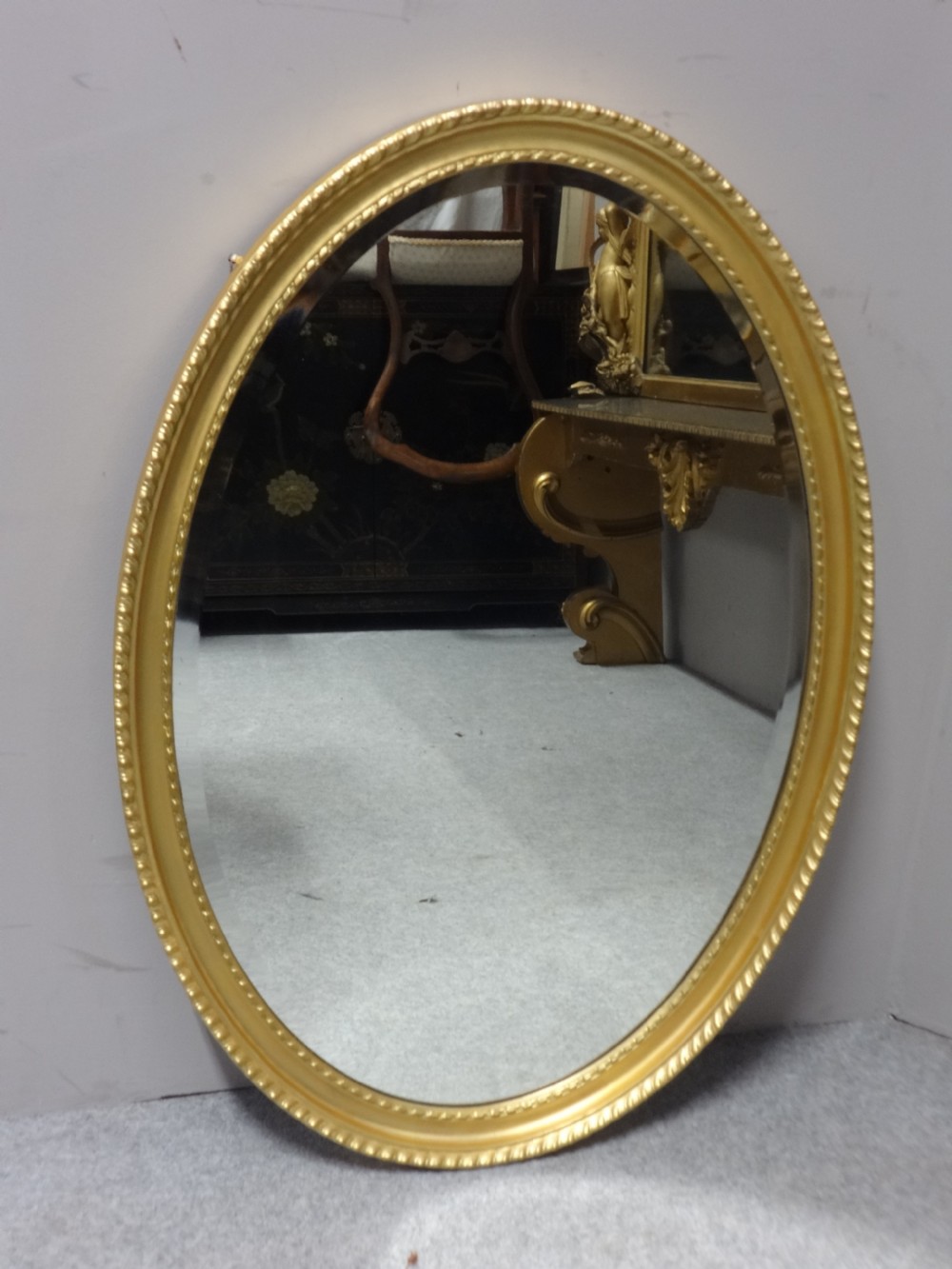 Very Good English Victorian Gilt Wall Mirror View V