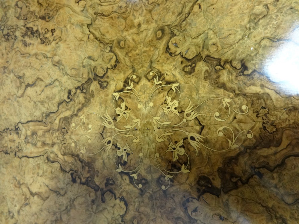Wonderful Burr Walnut Inlaid Loo Table View IV