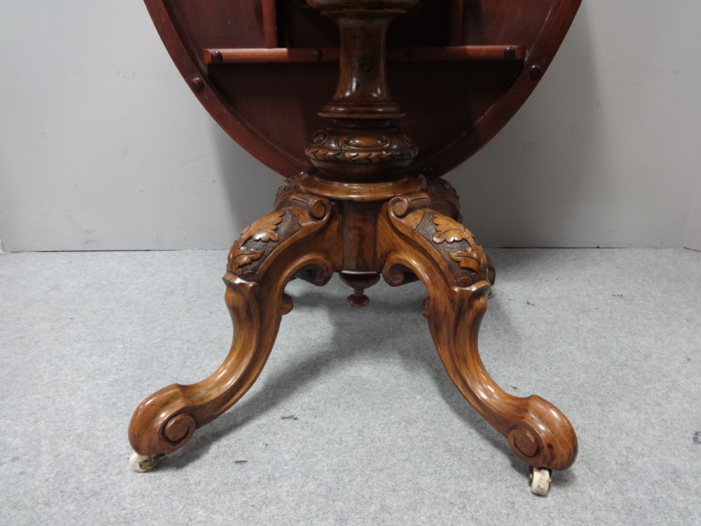 Wonderful Burr Walnut Inlaid Loo Table View IX