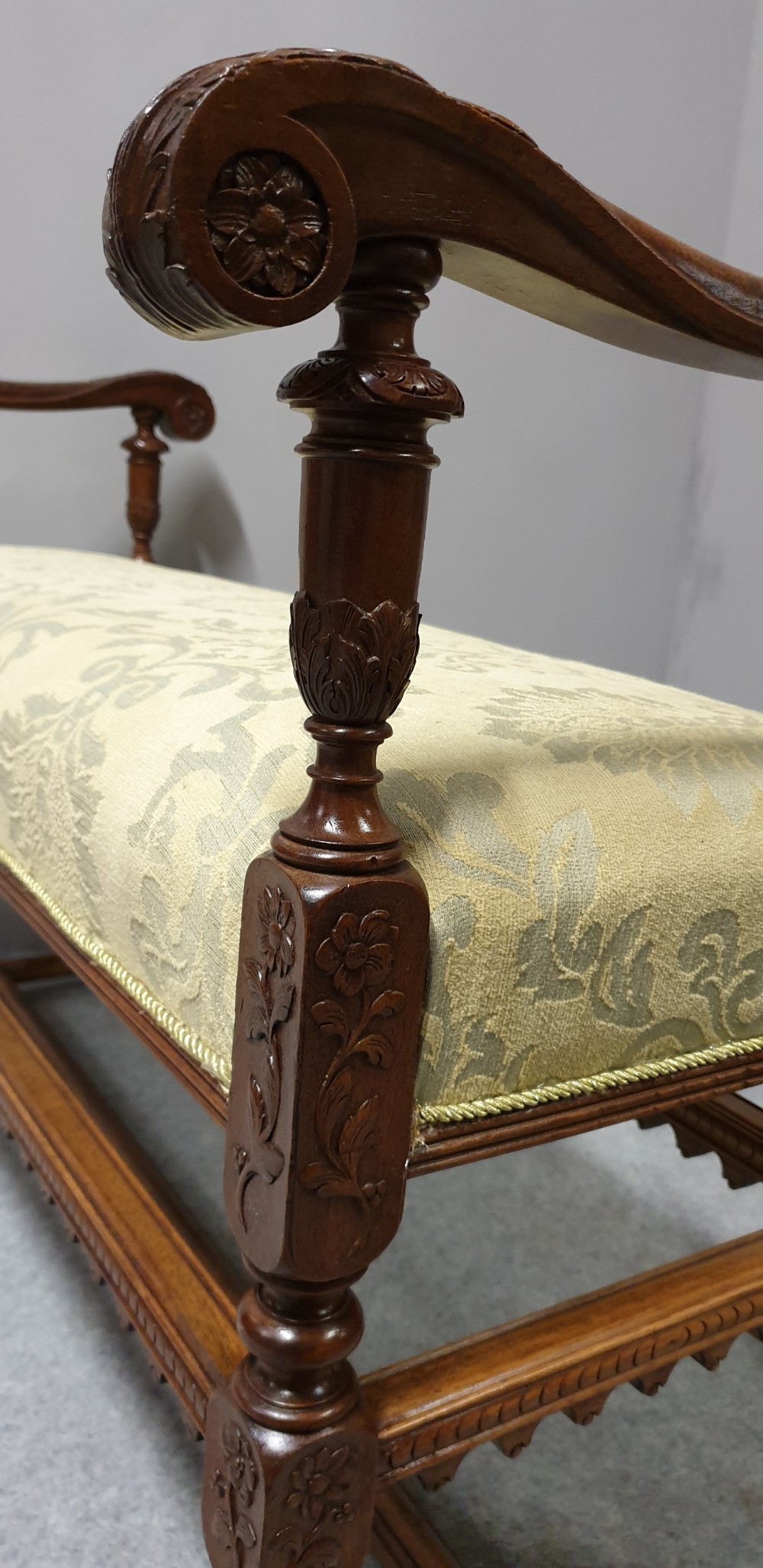 Top Quality French Walnut Duet Stool View IX