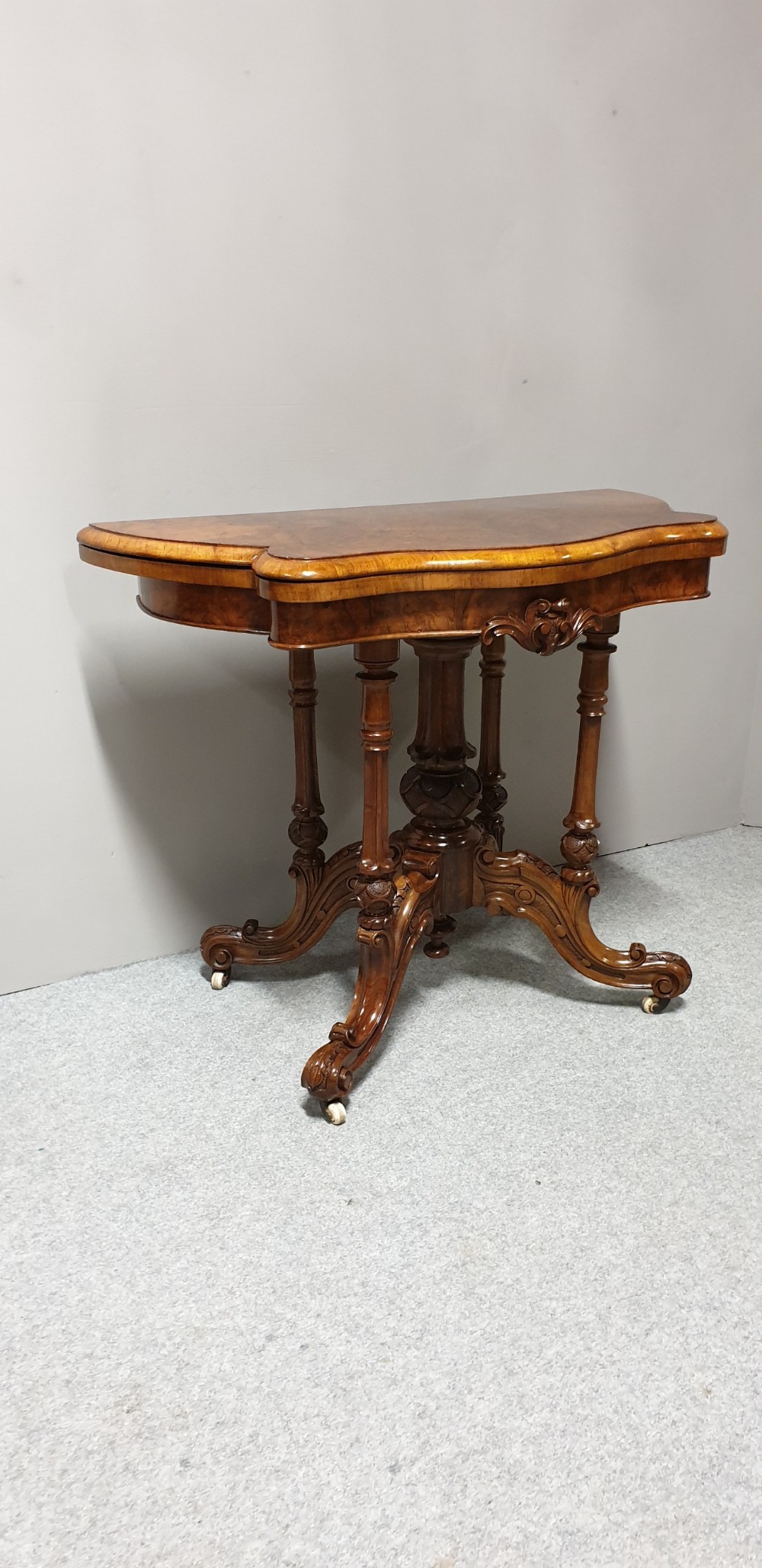 Top Quality Serpentine Burr Walnut Games Table View III