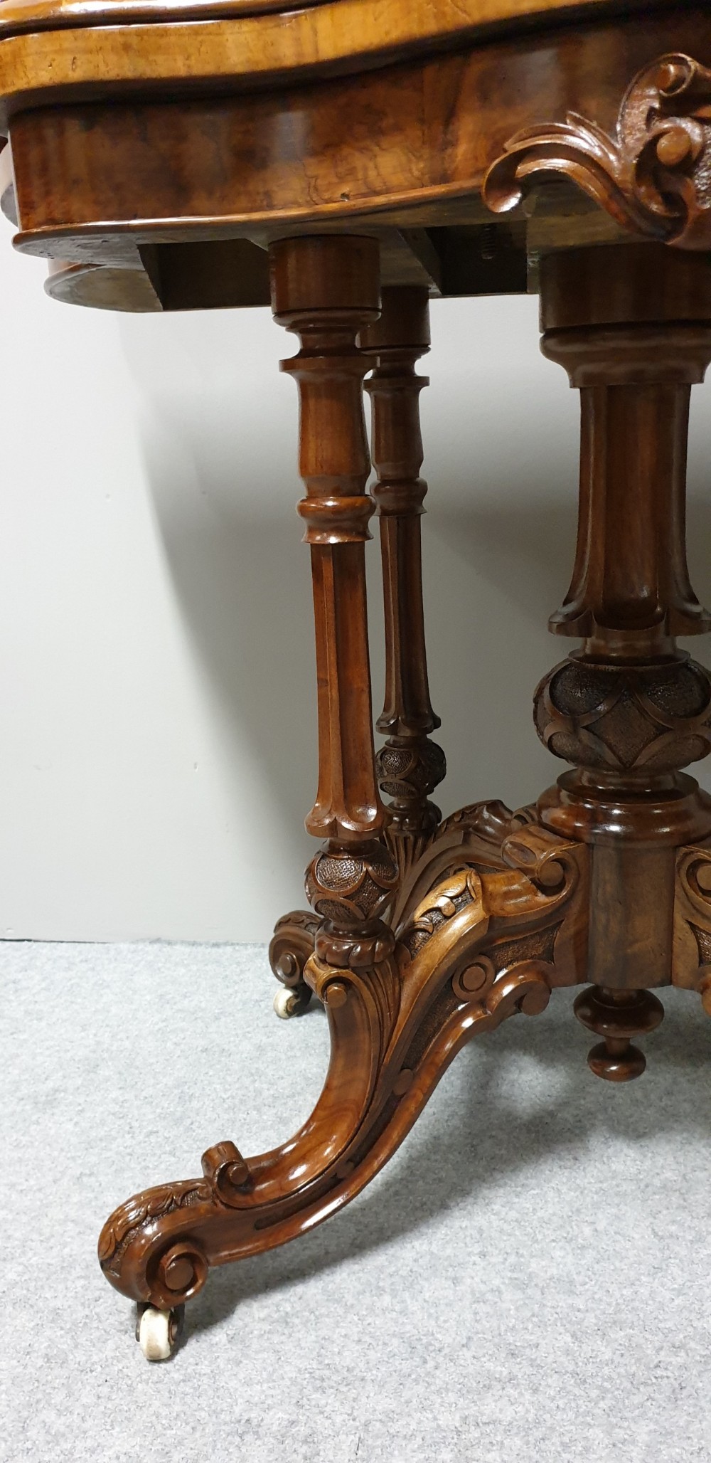 Top Quality Serpentine Burr Walnut Games Table View VII
