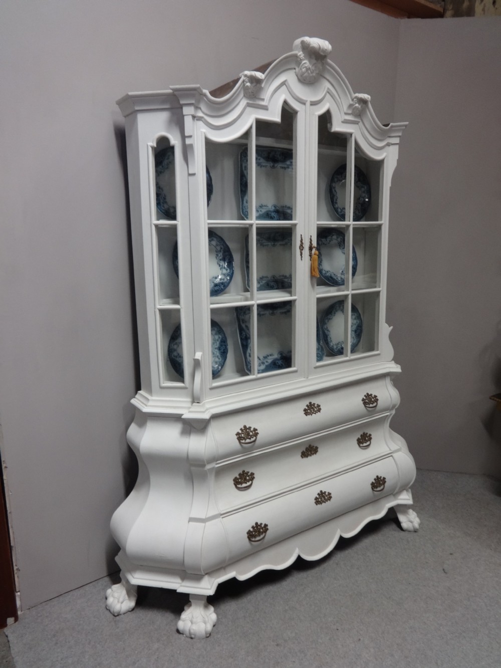 Super Painted Dutch Bombe Cabinet View II