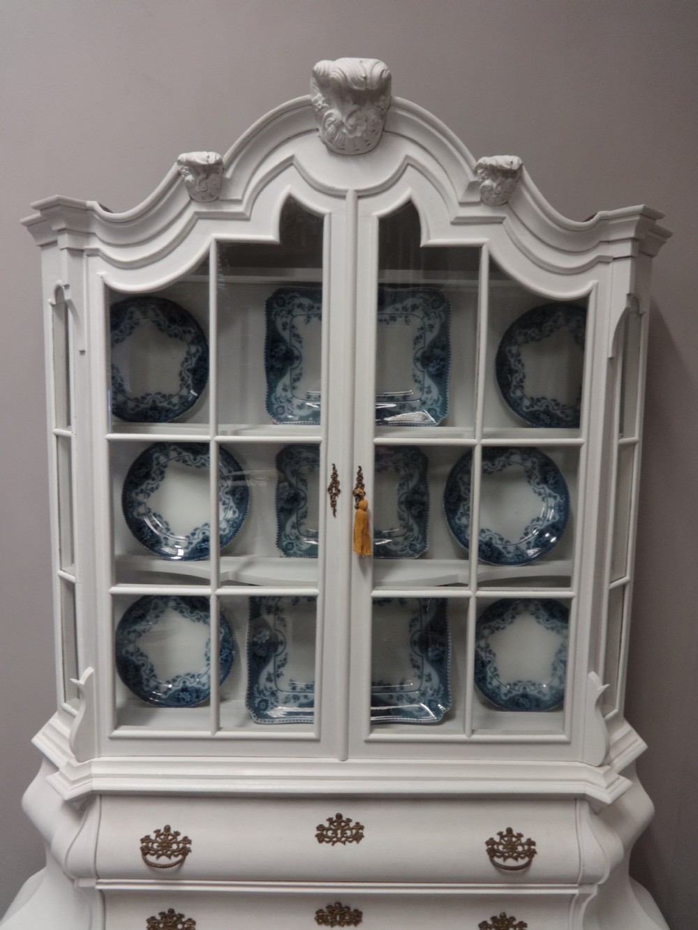 Super Painted Dutch Bombe Cabinet View III