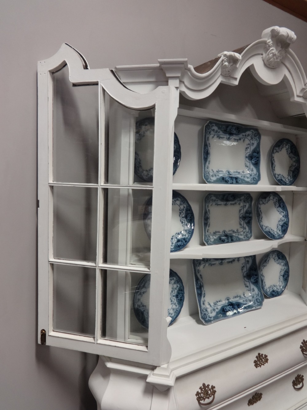 Super Painted Dutch Bombe Cabinet View X