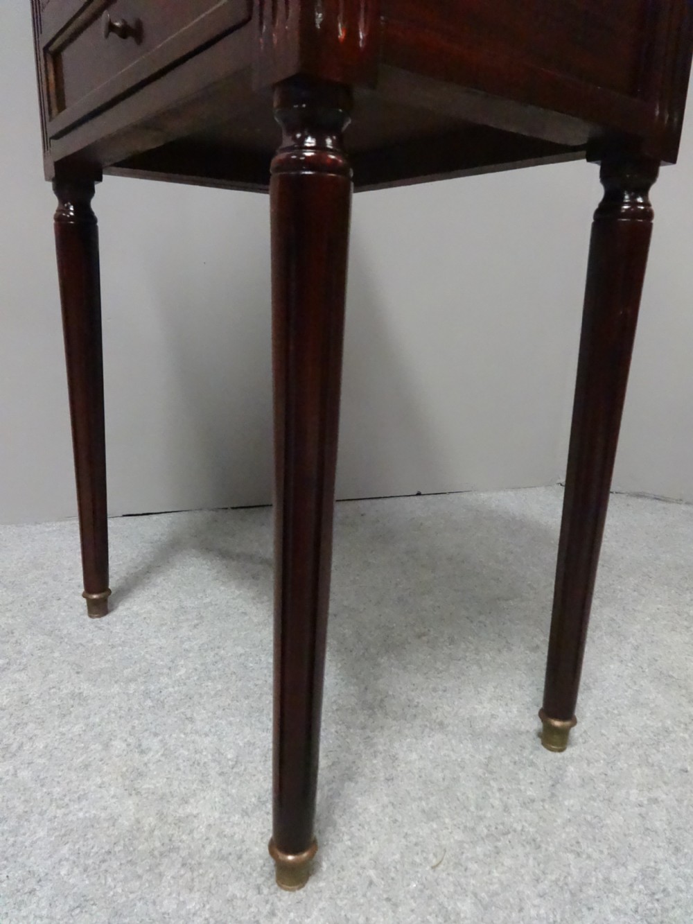 Excellent Pair French Empire Mahogany Bedside Lamp Chests View VI