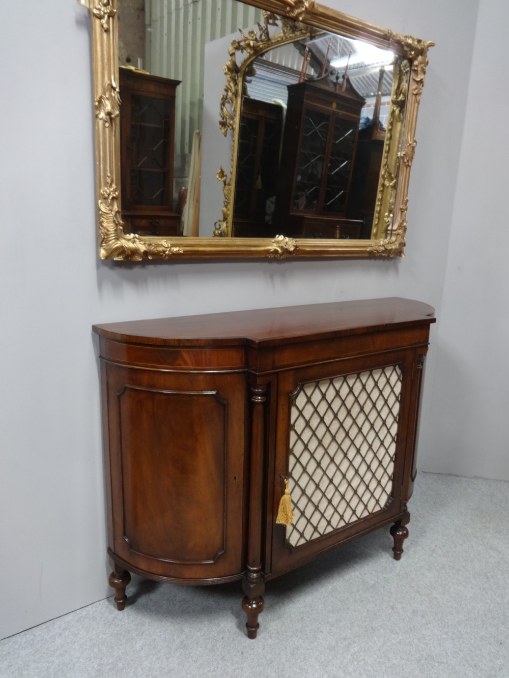 Super Regency Mahogany Bowed Sideboard View VI