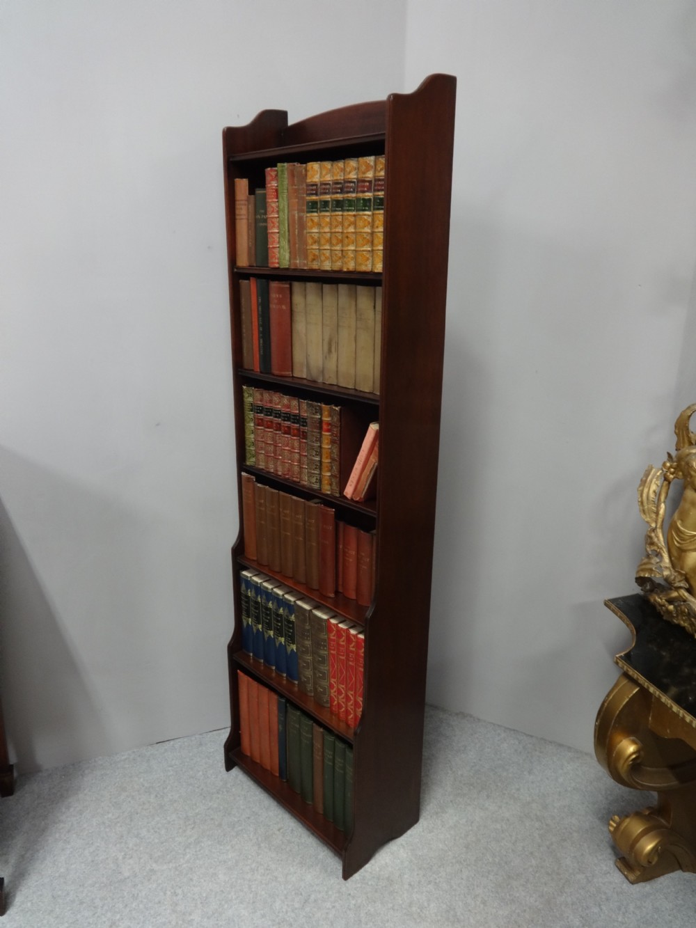 Slim Mahogany Open Bookcase View II