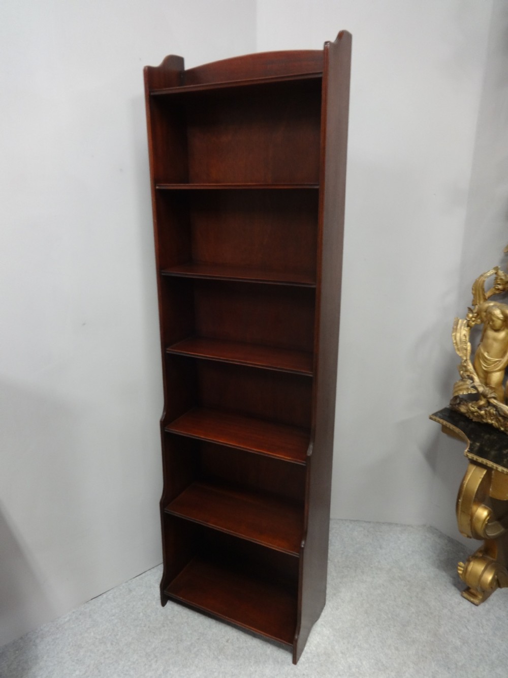 Slim Mahogany Open Bookcase View III