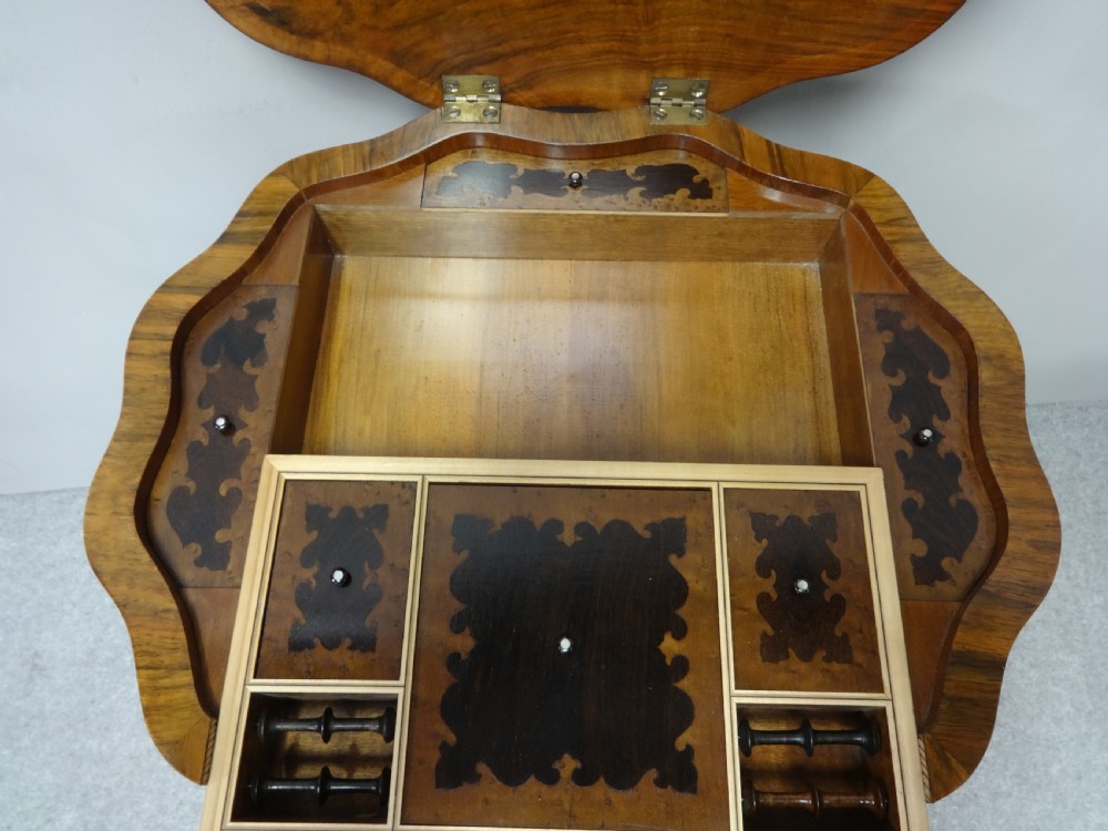 Outstanding Burr Walnut Sewing Box View VIII