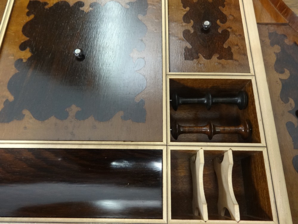 Outstanding Burr Walnut Sewing Box View X