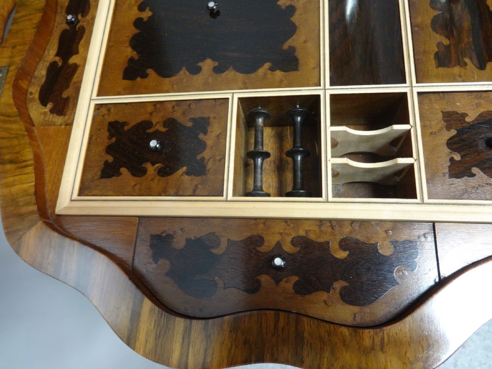 Outstanding Burr Walnut Sewing Box View XI