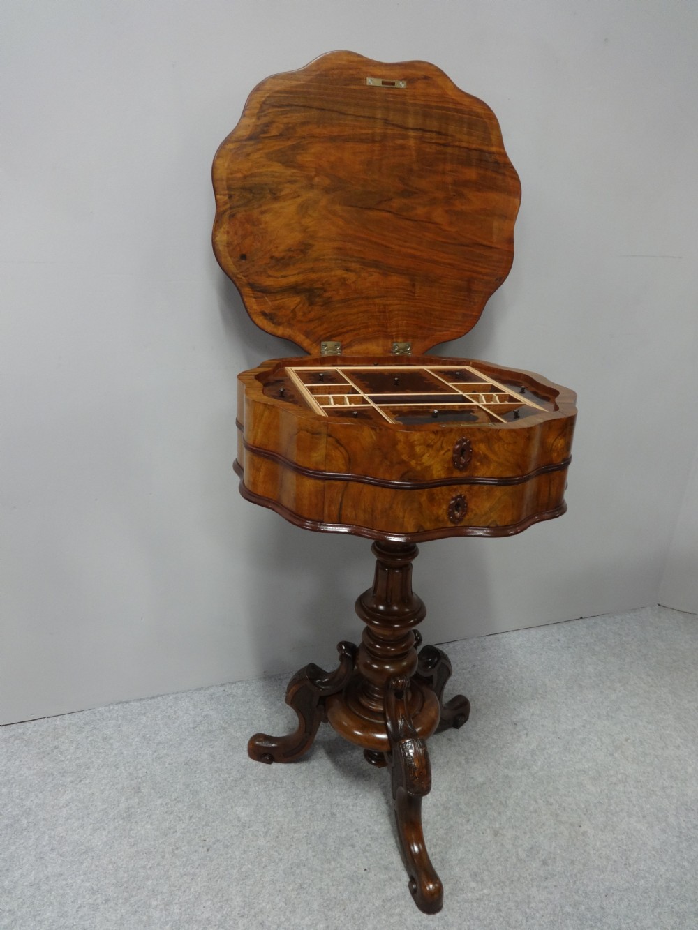 Outstanding Burr Walnut Sewing Box